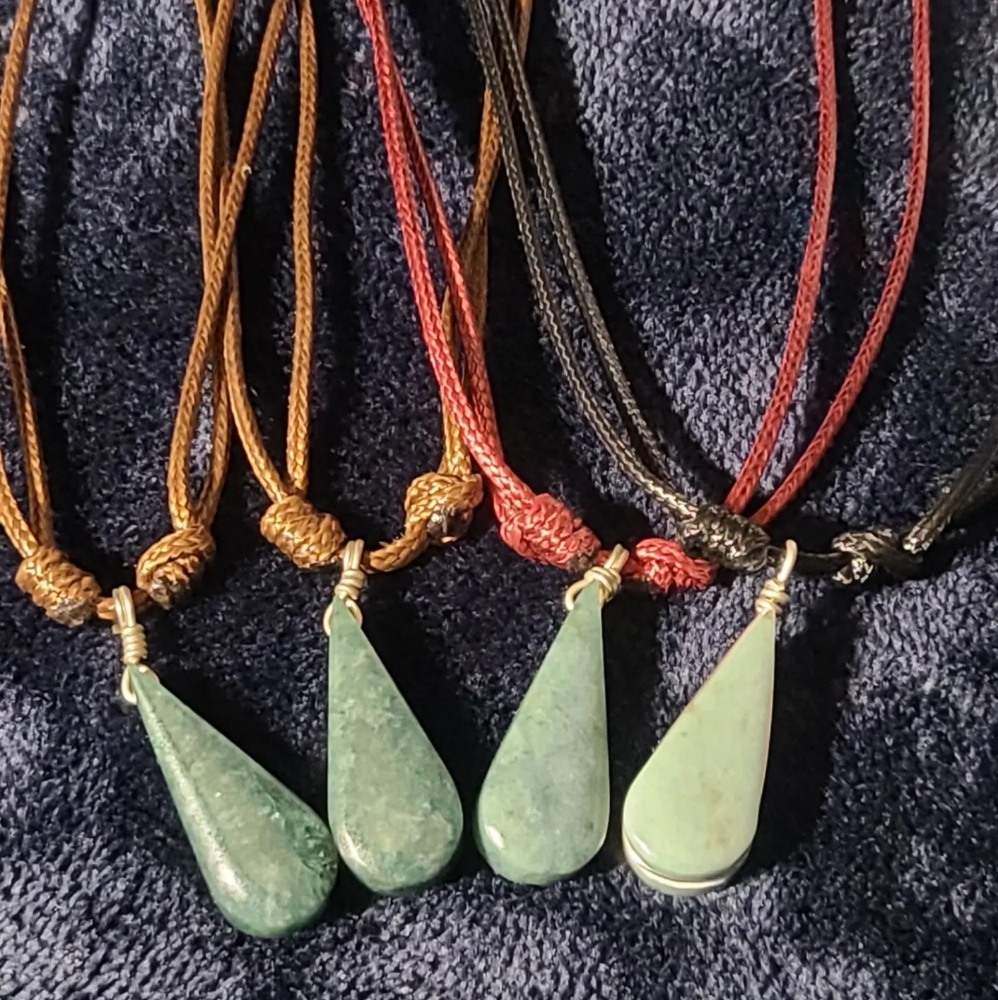 Mexican jade adjustable necklaces.